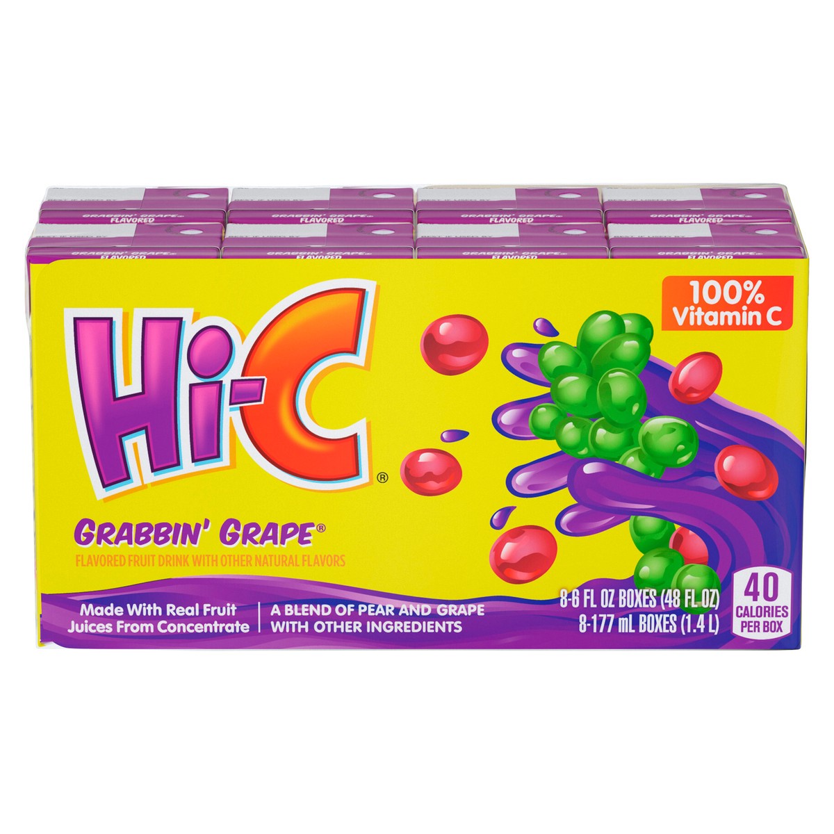 slide 1 of 5, Hi-C Grabbin Grape Cartons- 8 ct, 8 ct; 6 fl oz