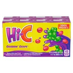 Hi-C Grabbin Grape Cartons, 6 fl oz, 8 Pack