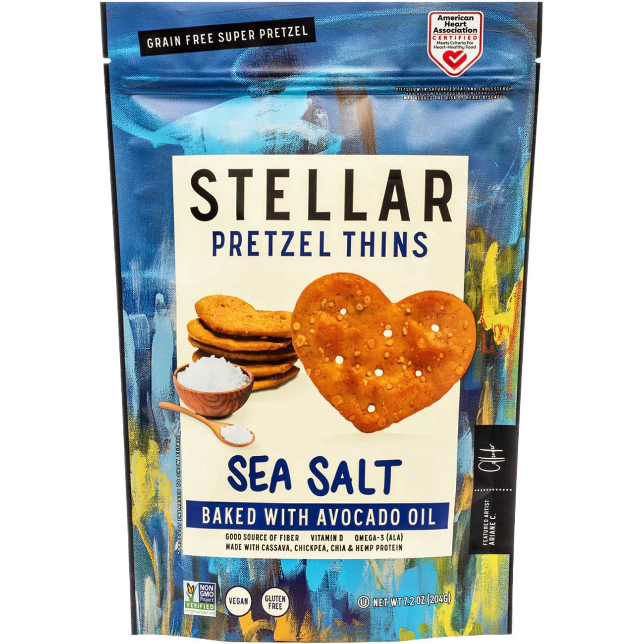 slide 1 of 1, Stellar Snacks Sea Salt Thins, 7.2 oz