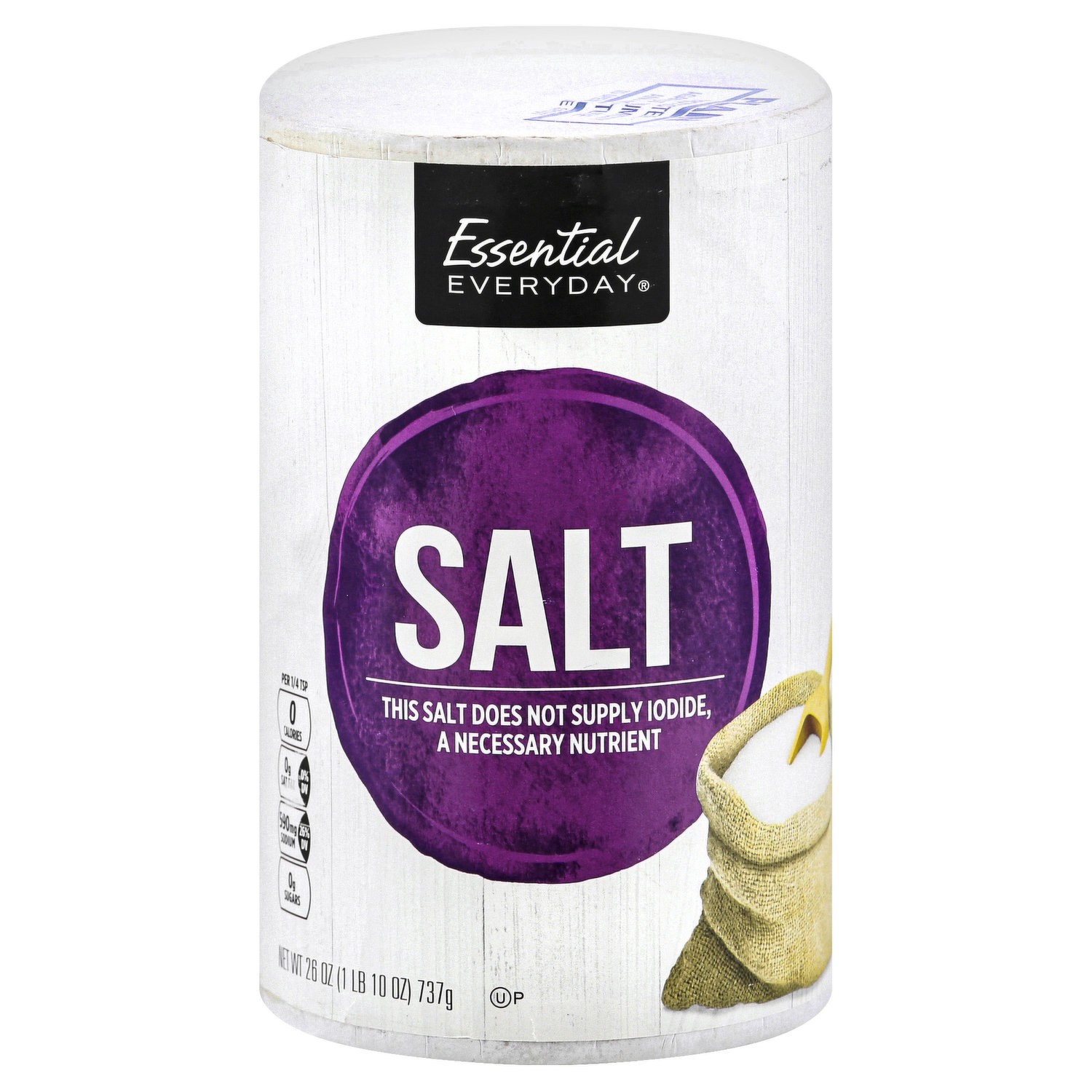 slide 1 of 1, Essential Everyday Salt Plain, 26 oz