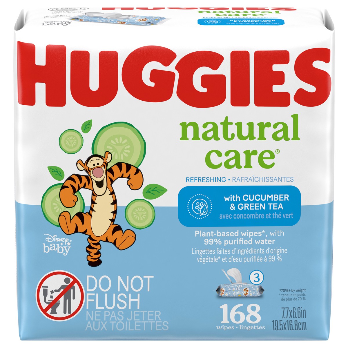 slide 1 of 3, Huggies Natural Care Refreshing Baby Wipes, Scented, 3 Flip-Top Packs (168 Wipes Total), 3 ct