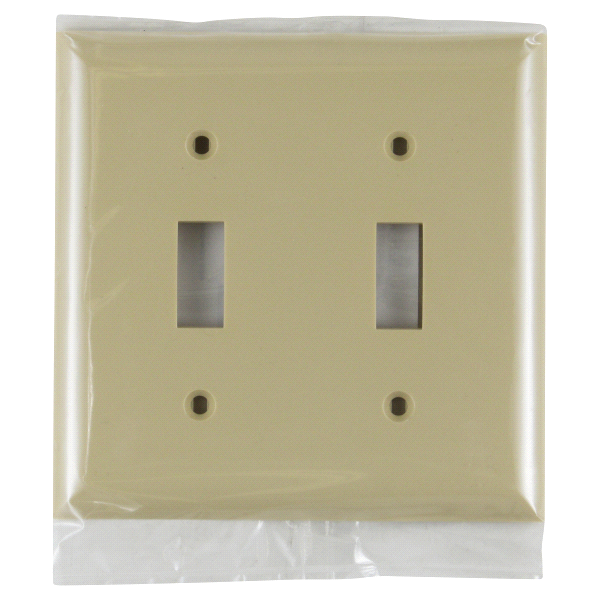 slide 1 of 2, Power Gear Double Toggle Switch Wall Plate, Light Almond, 1 ct