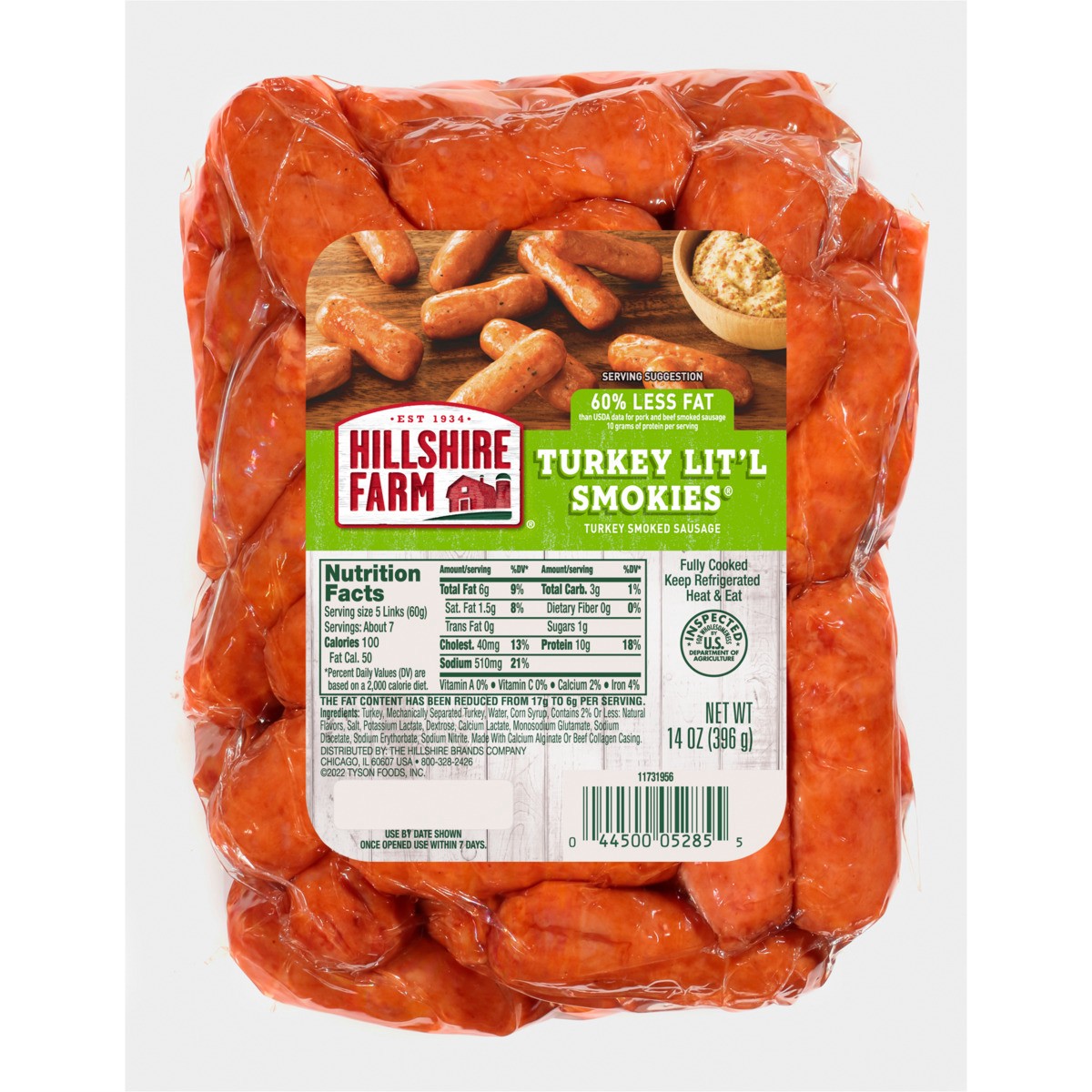 slide 4 of 7, Hillshire Farm Turkey Lit'l Smokies Smoked Sausage, 14 oz., 14 oz