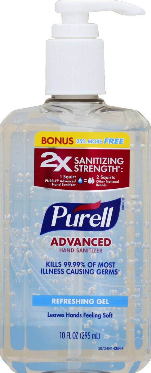 slide 2 of 2, PURELL 8oz + 25% Free Refreshing Gel Hand Sanitizer Bonus Pump Bottle, 10 fl oz