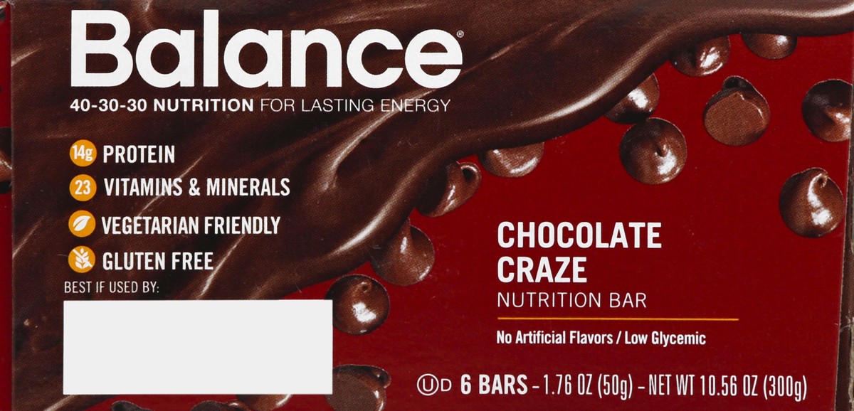 slide 5 of 13, Balance Chocolate Craze Nutrition Bar 6 ea, 6 ct