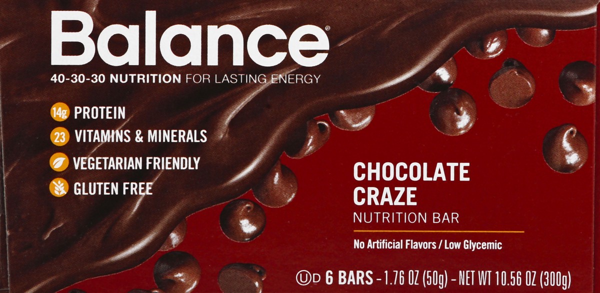 slide 6 of 13, Balance Chocolate Craze Nutrition Bar 6 ea, 6 ct