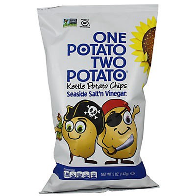 slide 1 of 2, One Potato Two Potato Salt & Vinegar Potato Chips, 5 oz