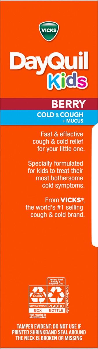 slide 2 of 7, VICKS Kids DayQuil & NyQuil Berry Cold & Cough Medicine Co-Pack, Daytime & Nighttime Relief of Multiple Symptoms, Great-Tasting Berry Flavor, Free of Alcohol & Acetaminophen, For Ages 6+, 2x8oz, 2 ct