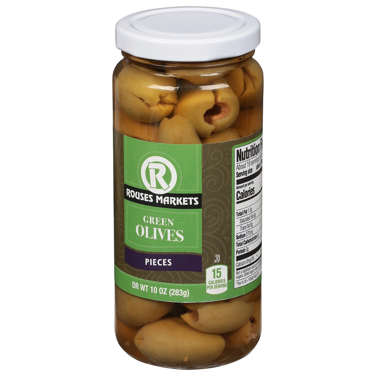 slide 2 of 11, Rouses Markets Pieces Green Olives 10 oz, 10 oz