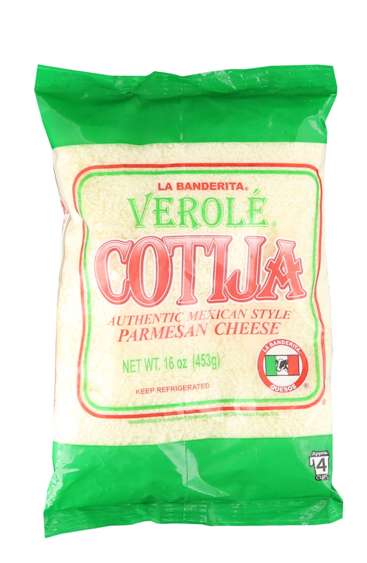 slide 1 of 1, Olé Mexican Foods Verole Crumbled Cotija Cheese, 16 oz