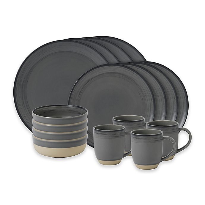 slide 1 of 6, ED Ellen DeGeneres Crafted by Royal Doulton Brushed Glaze Dinnerware Set - Grey, 16 ct