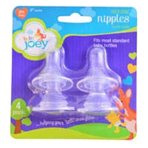 slide 1 of 1, Baby Joey Baby Bottle Nipples Silico, 4 ct