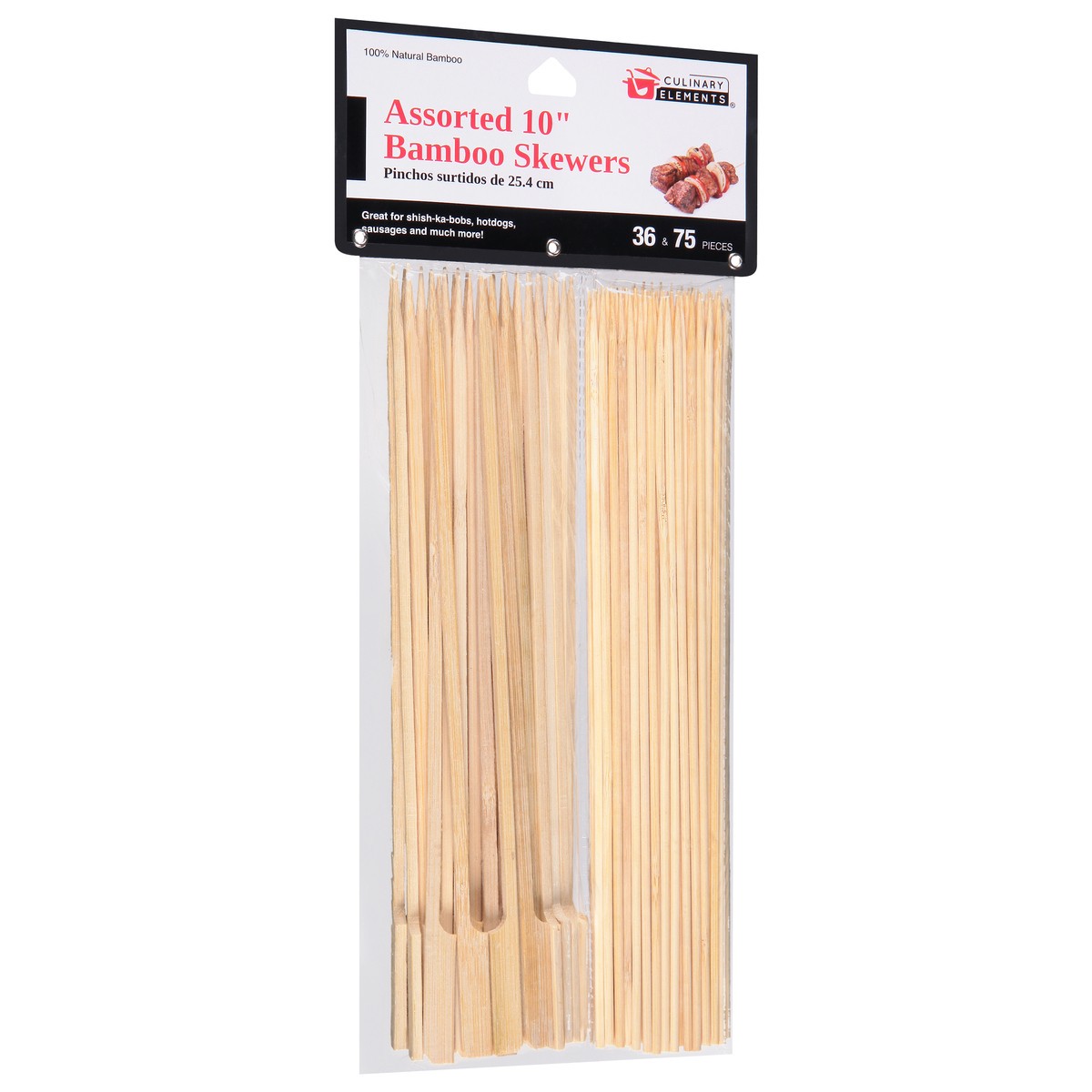 slide 4 of 12, Culinary Elements 10 Inch Assorted Bamboo Skewers 1 ea, 1 ct