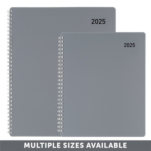 slide 2 of 6, 2025 Office Depot Monthly Planner, 7"" X 9"", Silver, January To December, Od001730, 1 ct