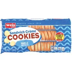 Weis Quality Vanilla Sandwich Creme Cookies Family Size - 25 oz