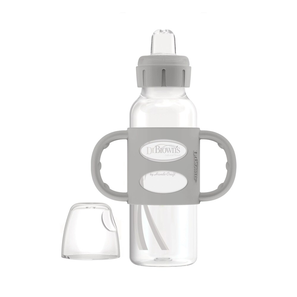 slide 1 of 1, Dr. Brown's Sippy Spout Bottle With Removable Silicone Handles - Assorted Colors, 8 oz