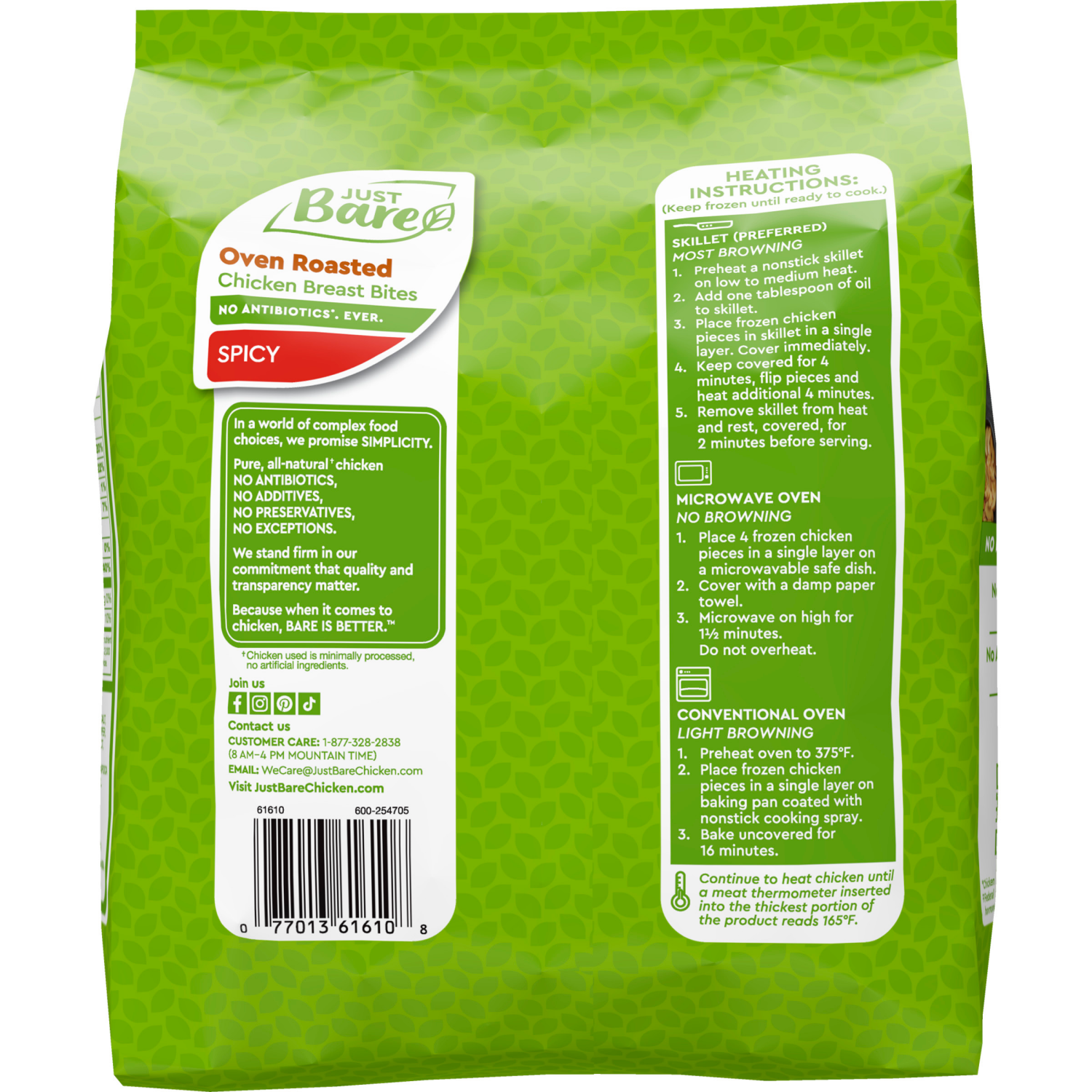 slide 6 of 8, Just Bare® Spicy Oven Roasted Chicken Breast Bites, 19.2 oz