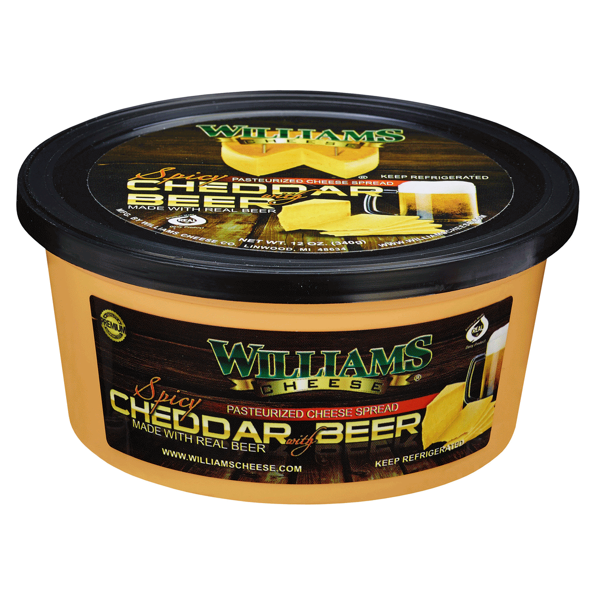 slide 1 of 1, Williams Cheese Spicy Cheddar with Beer Spread, 12 oz, 12 oz