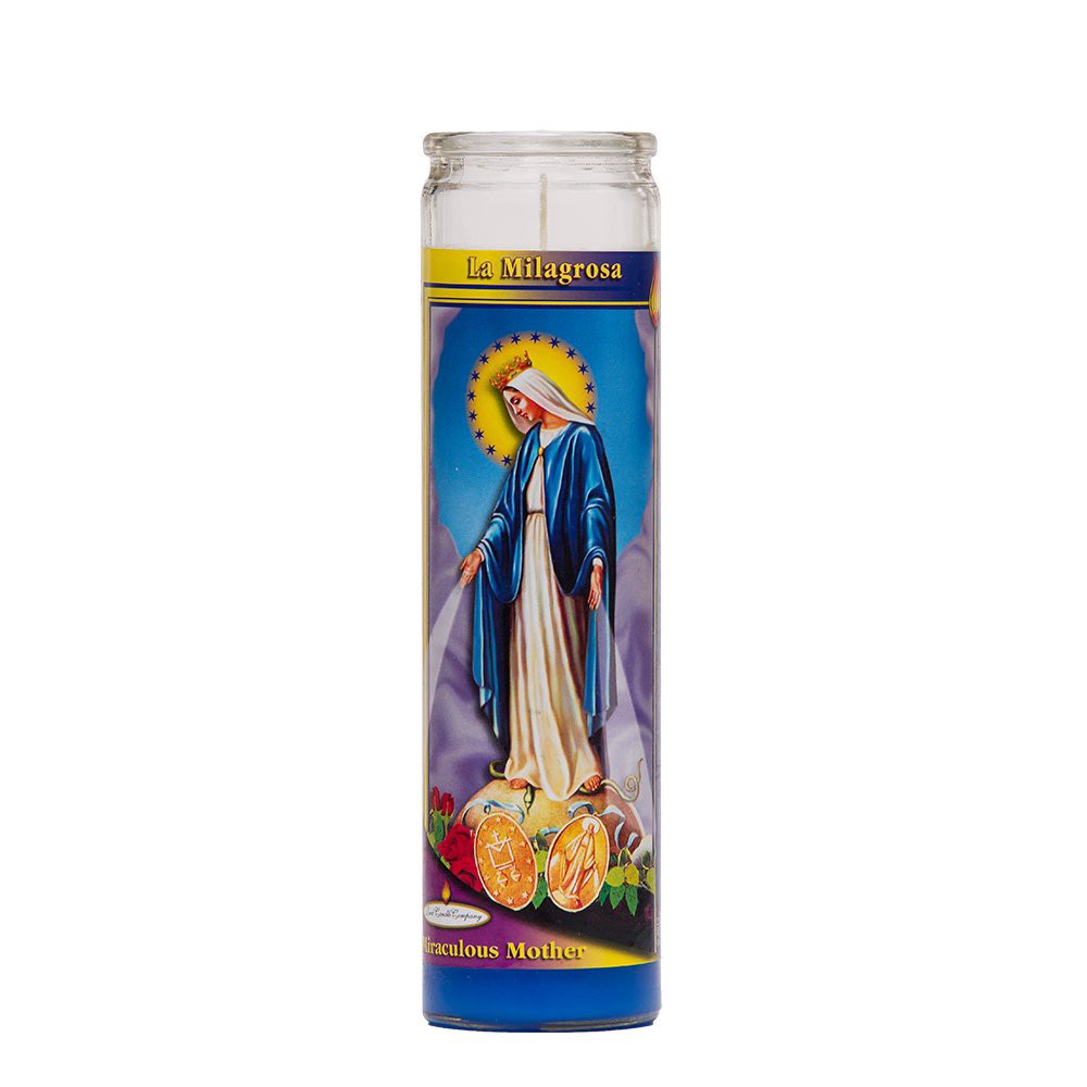 slide 1 of 1, Brilux La Milagrosa Religious Candle - Blue Wax, 1 ct