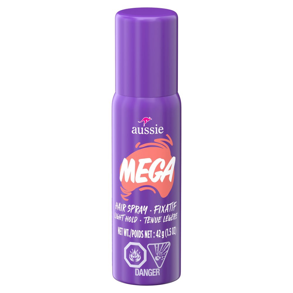 slide 1 of 1, Aussie Trial Size Mega Hair Spray, 1.5 oz