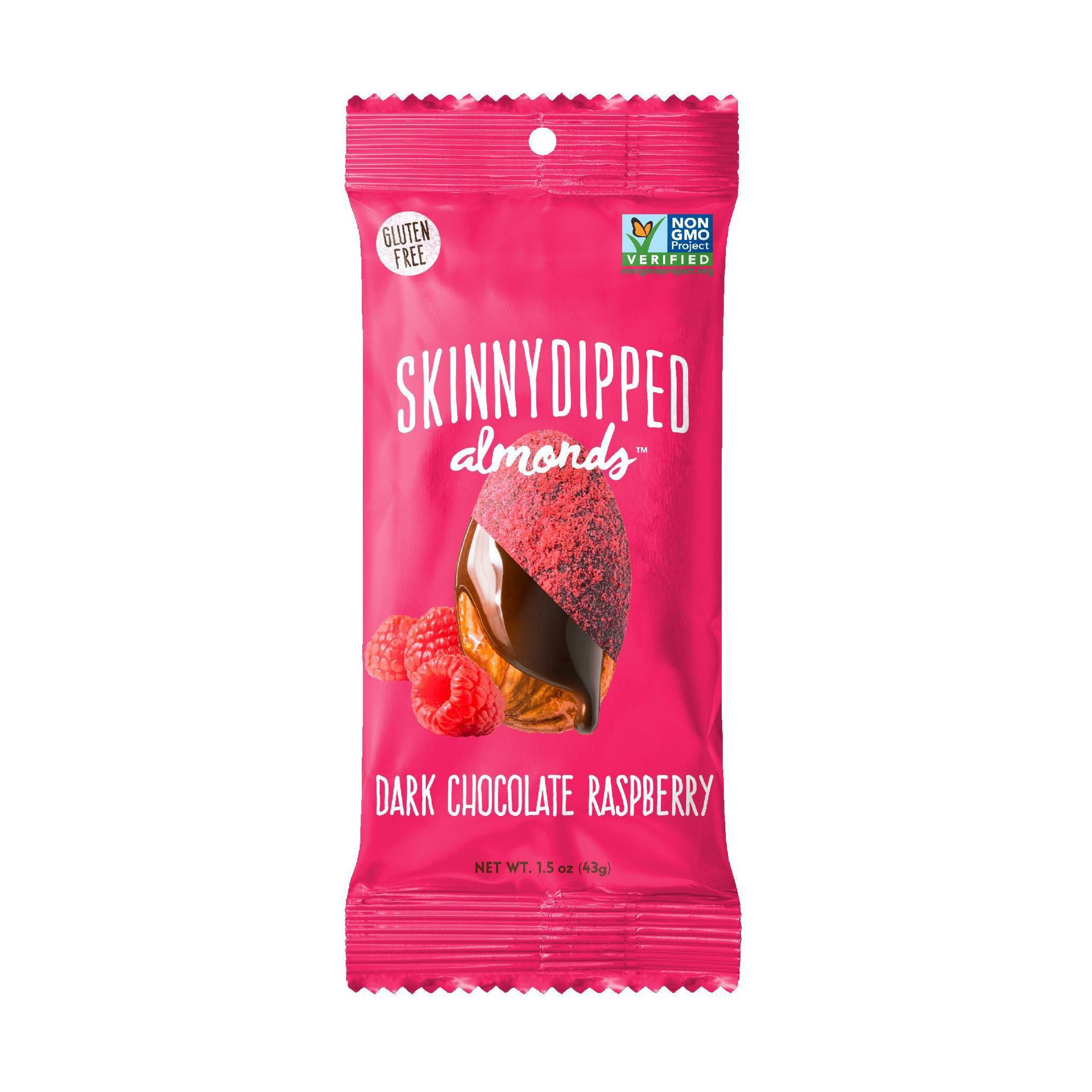 slide 1 of 1, Skinny Dipped Dark Chocolate Raspberry Almonds, 1.5 oz