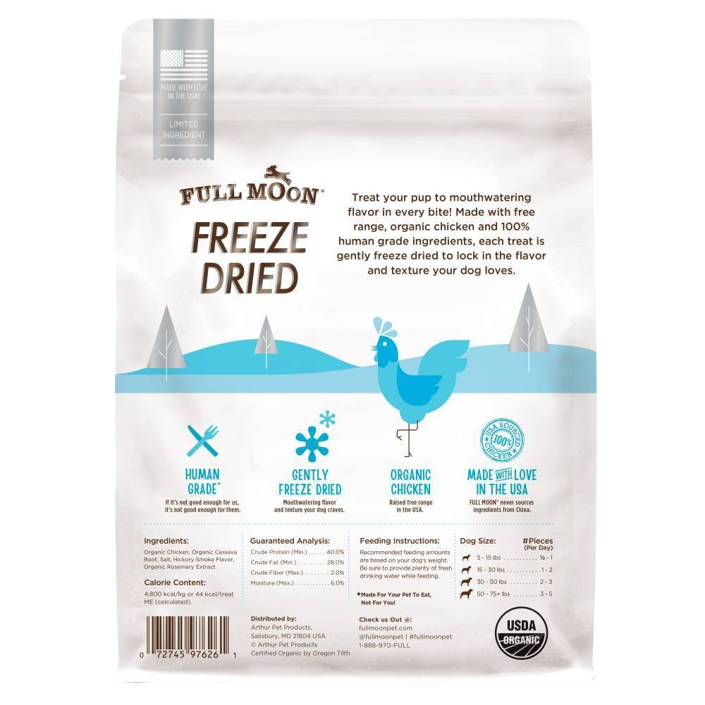 slide 2 of 3, Full Moon Freeze-Dried Chicken Dog Treat, 10 oz