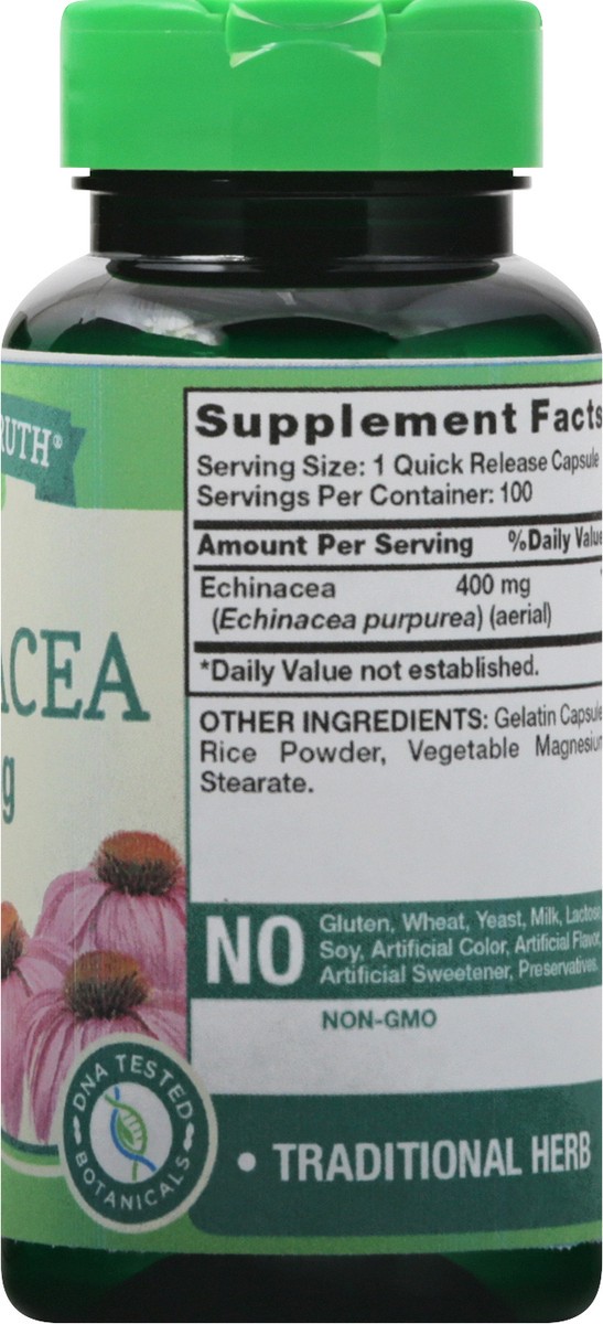 slide 9 of 9, Nature's Truth 400 mg Capsules Echinacea 100 ea, 100 ct; 400 mg