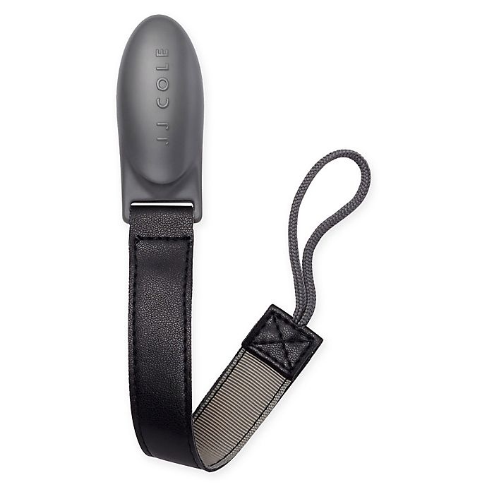 slide 1 of 1, JJ Cole Faux Leather Pacifier Clip - Black, 1 ct