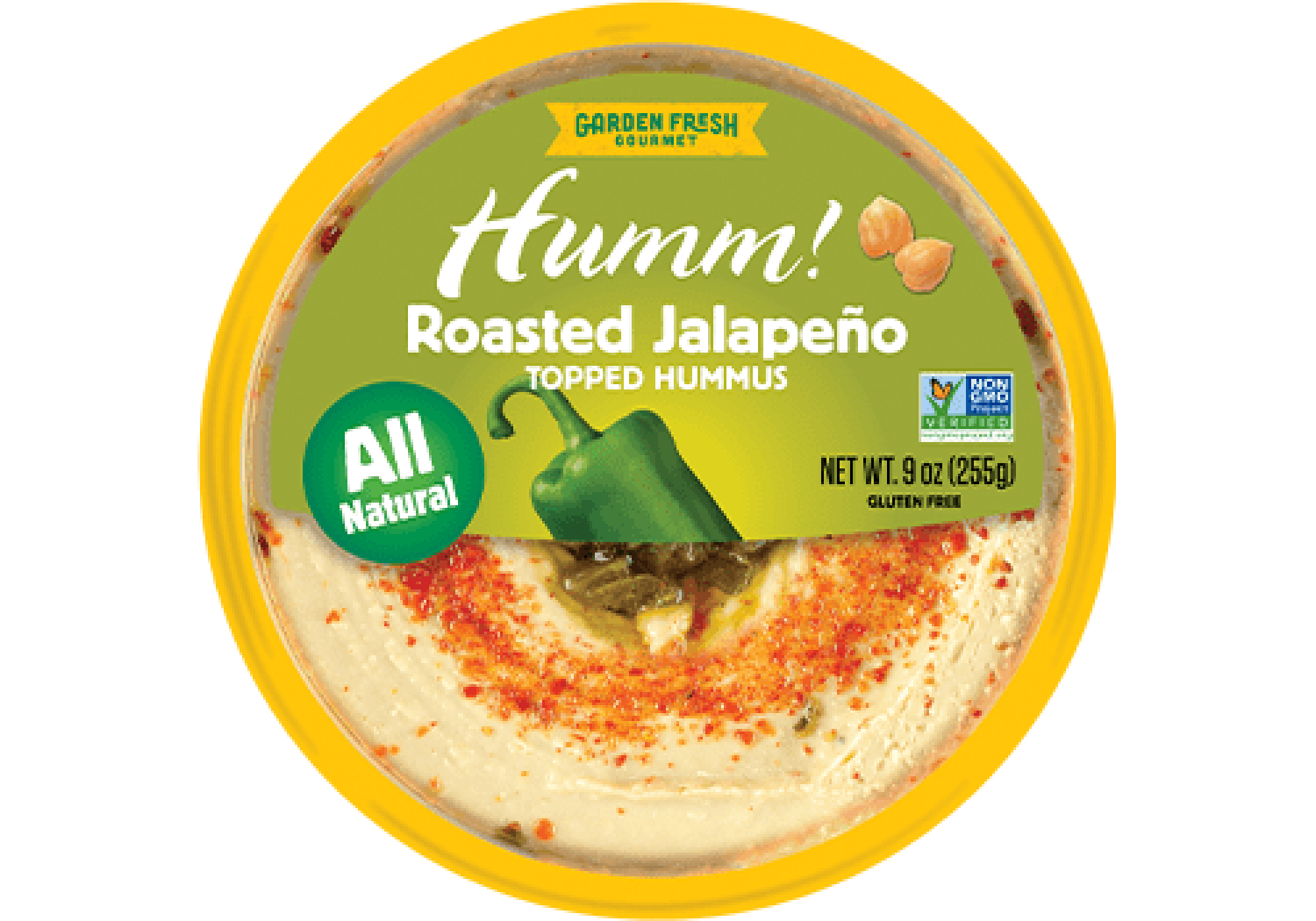 slide 1 of 1, Garden Fresh Humm! Roasted Jalapeno Hummus, 9 oz., 9 oz