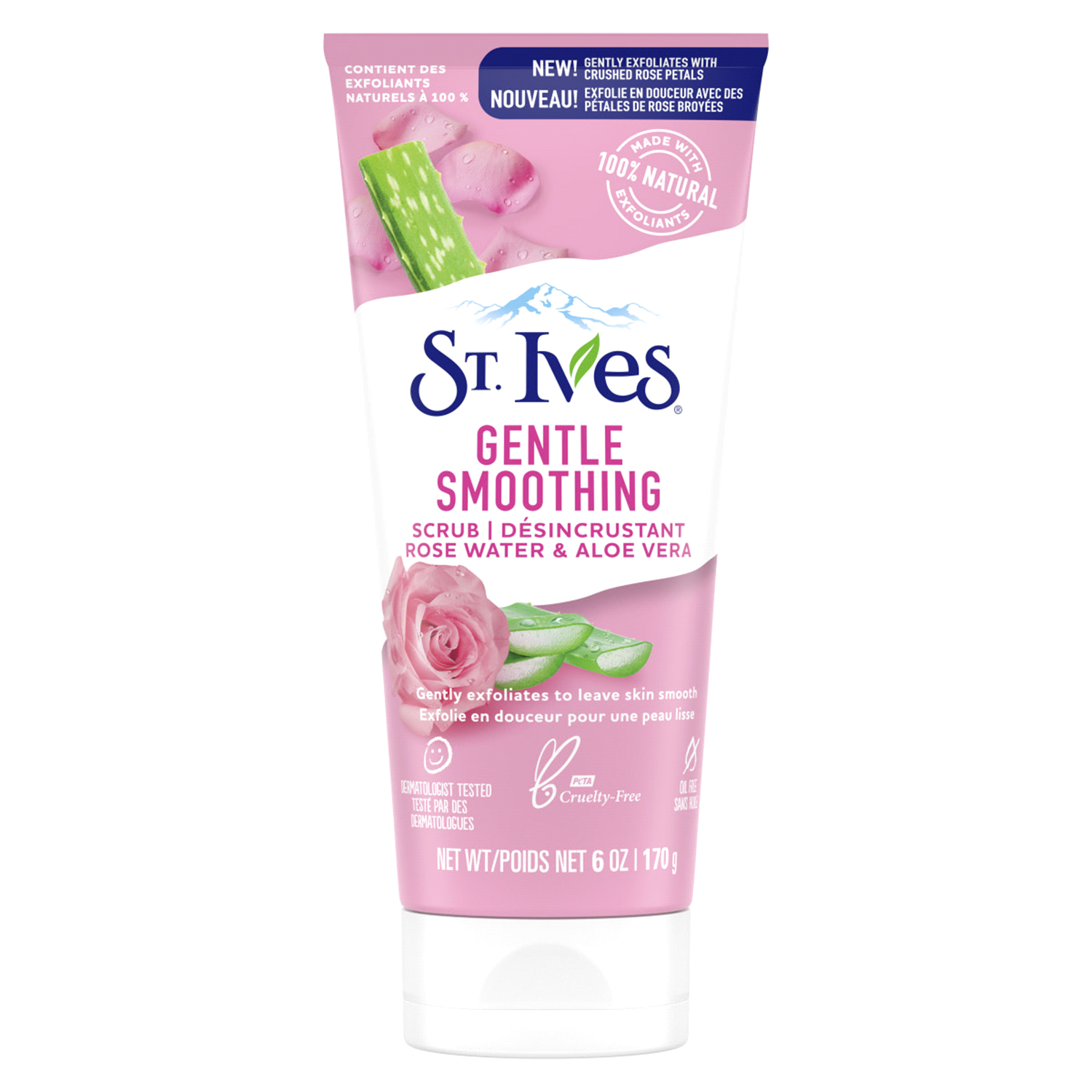 slide 2 of 2, St. Ives Gentle Smoothing Rosewater and Aloe Vera Facial Scrub, 6 oz