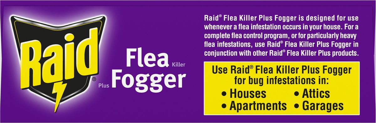 slide 3 of 7, Raid Plus Fogger Flea Killer 3 - 5 oz Foggers, 3 ct