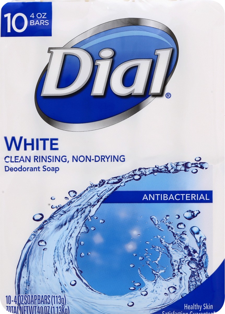 slide 5 of 13, Dial White Antibacterial Deodorant Soap 10 ea, 10 ct