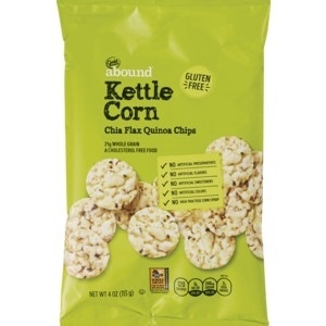 slide 1 of 1, Gold Emblem Abound Kettle Corn Chia Flax Quinoa Chips, 4 Oz, 4 oz