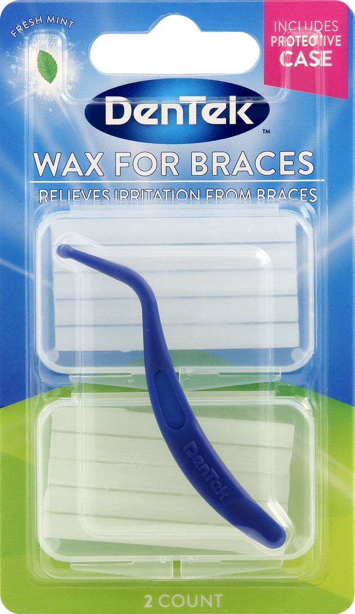 slide 1 of 10, DenTek Fresh Mint Wax for Braces 2 ea, 2 ct