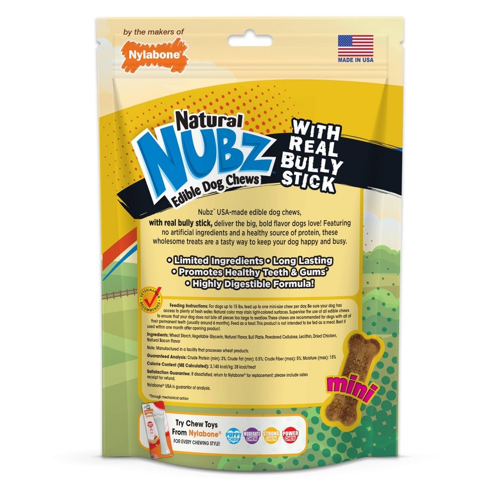 slide 2 of 3, Nylabone Nubz Bully Chew Dog Treat, 36 ct