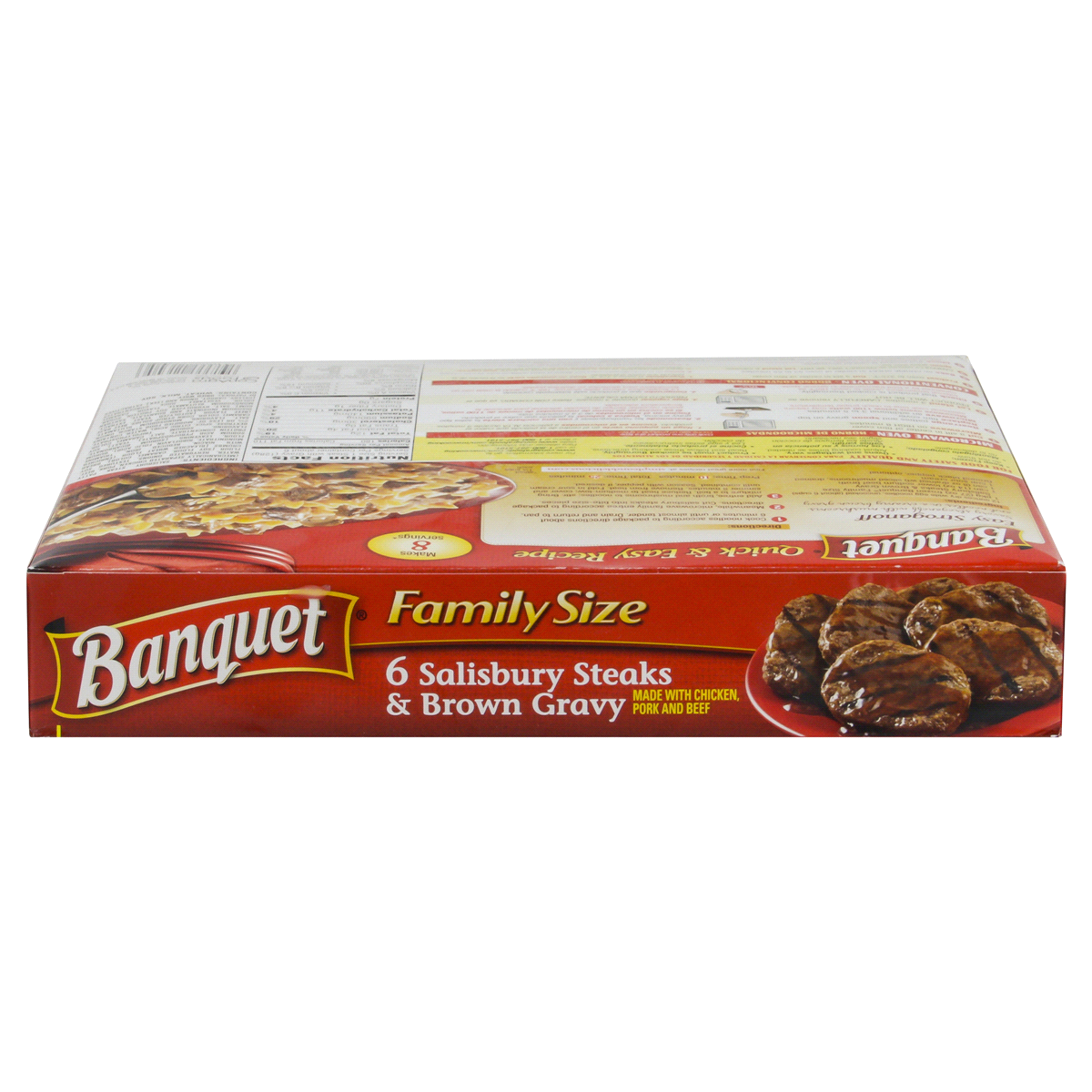 slide 2 of 6, Banquet Family Size Salisbury Steaks and Brown Gravy, Frozen Meal, 27 oz., 27 oz