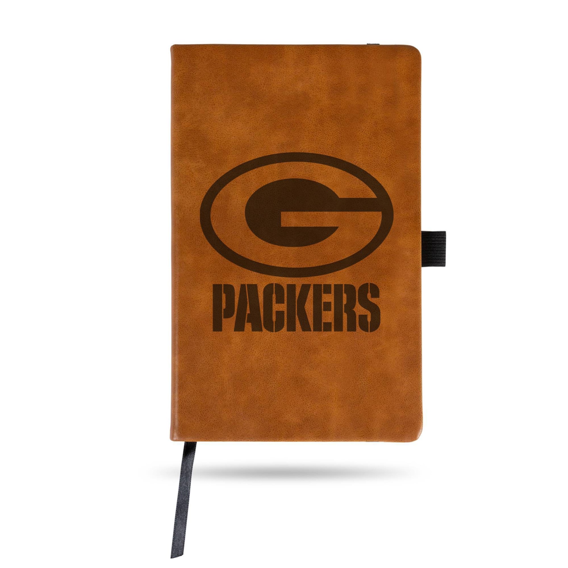 slide 1 of 3, NFL Green Bay Packers Laser Engraved Brown Leather Padfolio, 1 ct