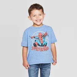 Toddler Boys' Disney Spider-Man Short Sleeve Graphic T-Shirt - Heather Blue 5T