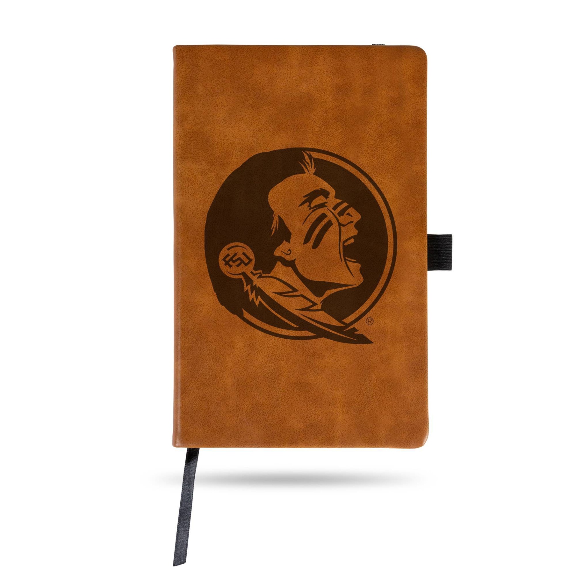 slide 1 of 3, NCAA Florida State Seminoles Laser Engraved Brown Leather Padfolio, 1 ct