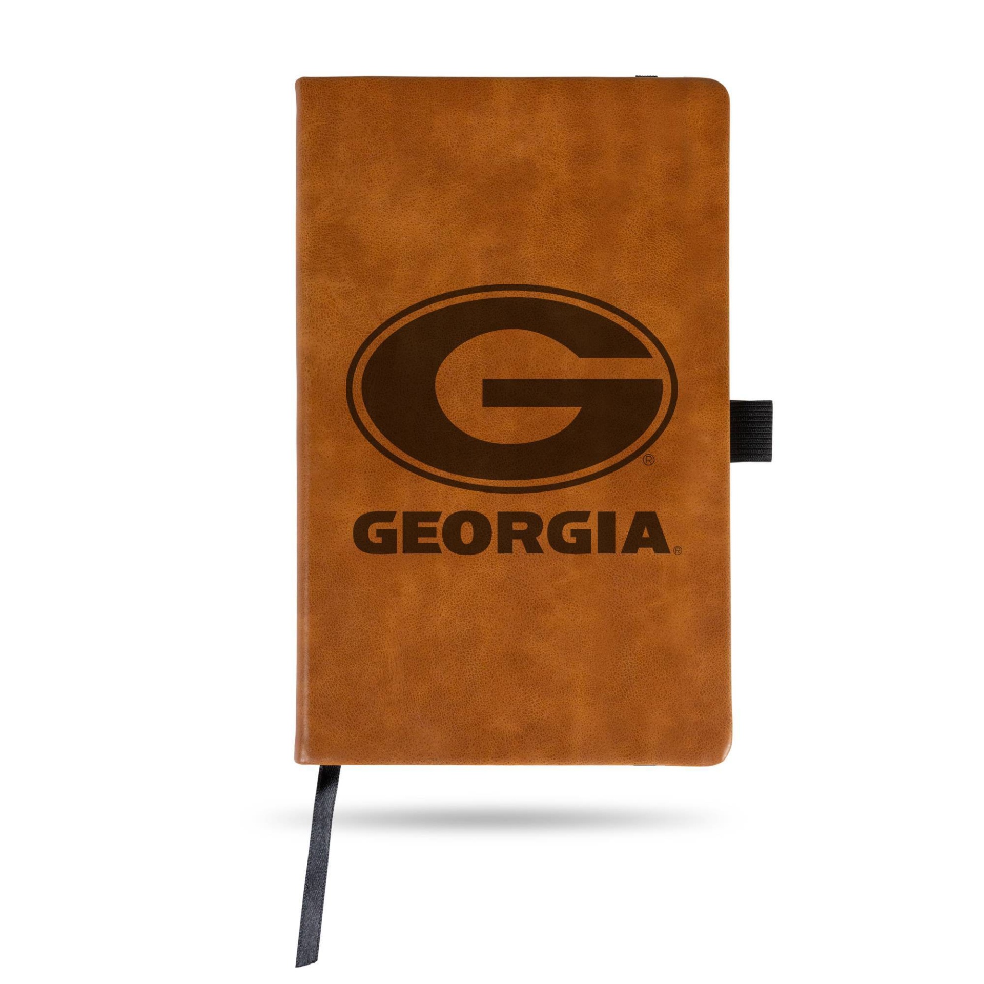 slide 1 of 3, NCAA Georgia Bulldogs Laser Engraved Brown Leather Padfolio, 1 ct