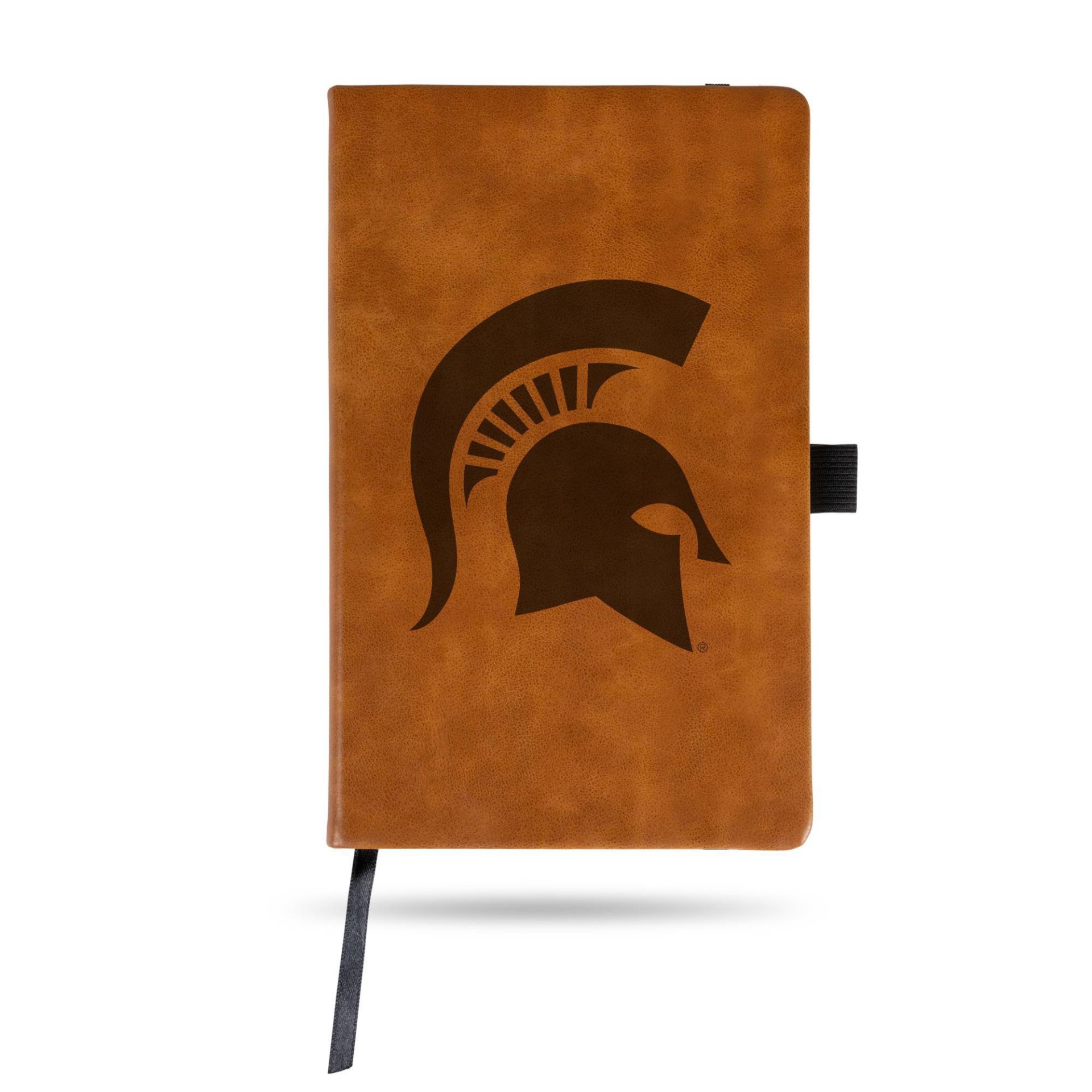 slide 1 of 1, NCAA Michigan State Spartans Laser Engraved Brown Leather Padfolio, 1 ct