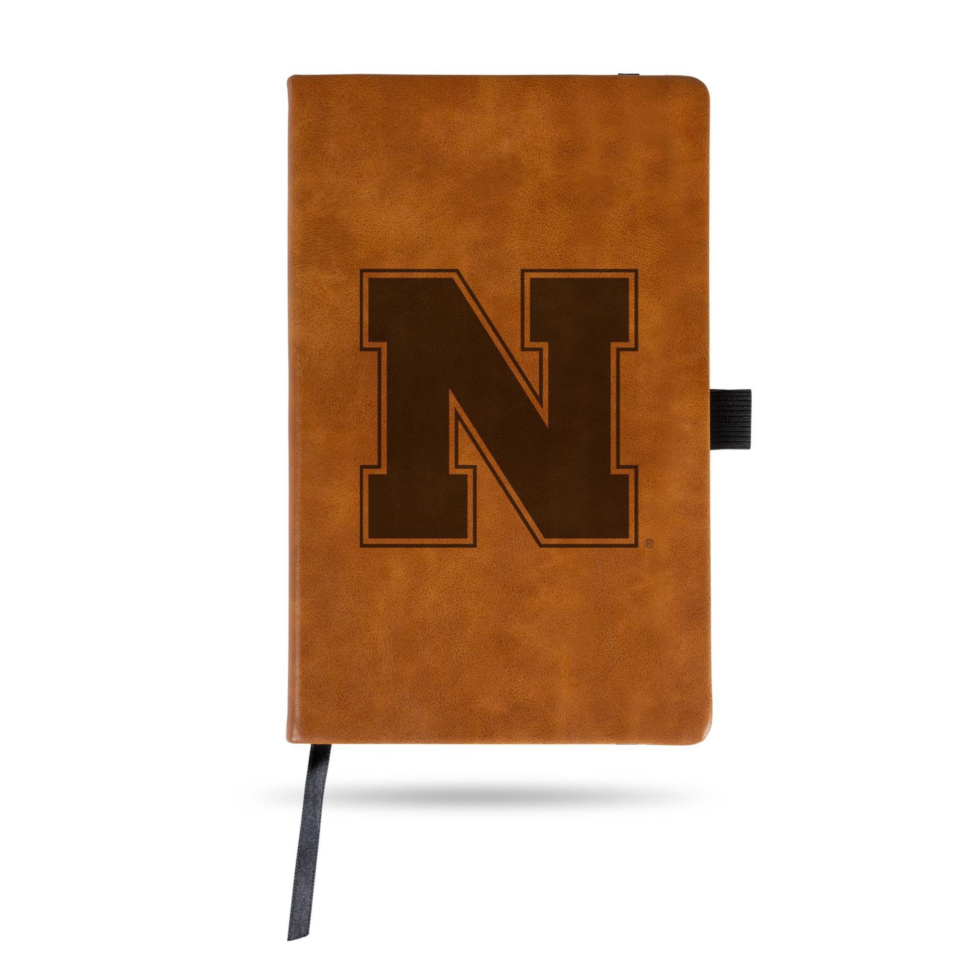 slide 1 of 1, NCAA Nebraska Cornhuskers Laser Engraved Brown Leather Padfolio, 1 ct