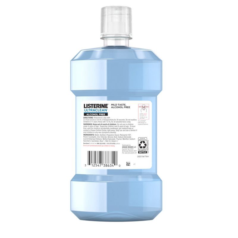 slide 2 of 10, Listerine Ultraclean Zero Alcohol Tartar Control Mouthwash Arctic Mint - 500ml, 500 ml