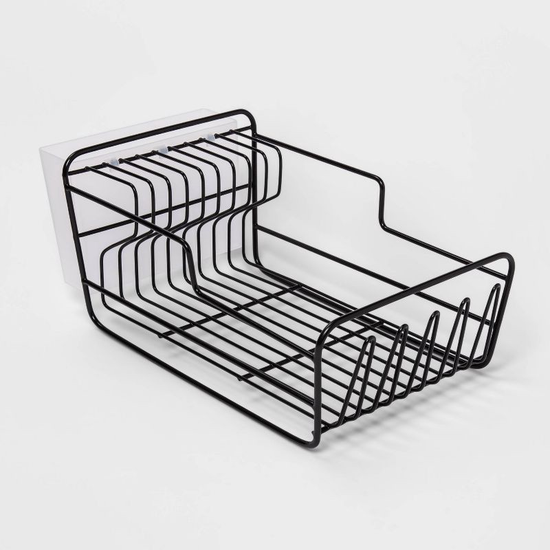 Space Saver Steel Dish Rack With Utensil Tray Black - Brightroom