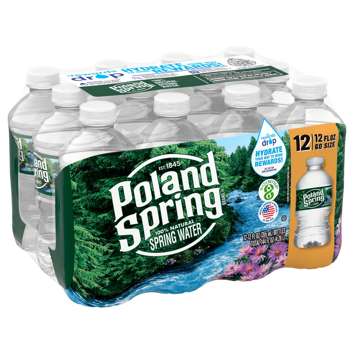 slide 8 of 8, Poland Spring Maine Spring Water, 12 fl oz bottles (Pack of 12), 12 ct
