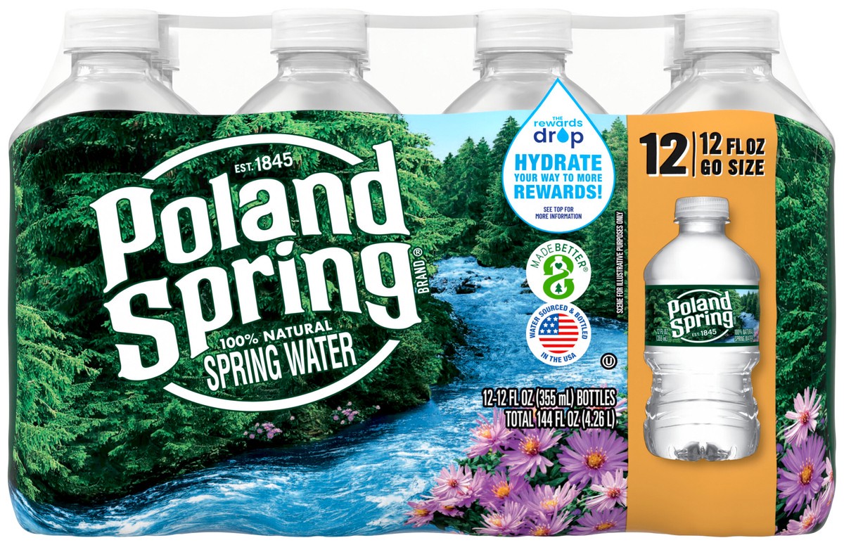 slide 2 of 8, Poland Spring Maine Spring Water, 12 fl oz bottles (Pack of 12), 12 ct