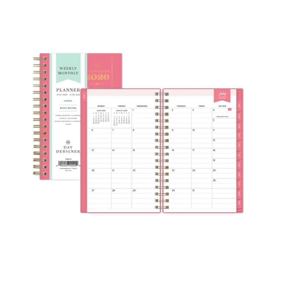 slide 2 of 4, Blue Sky Day Designer Academic Weekly/Monthly Planner, 3-5/8'' X 6-1/8'', Hollyhock, July 2020 To June 2021, 118312, 1 ct