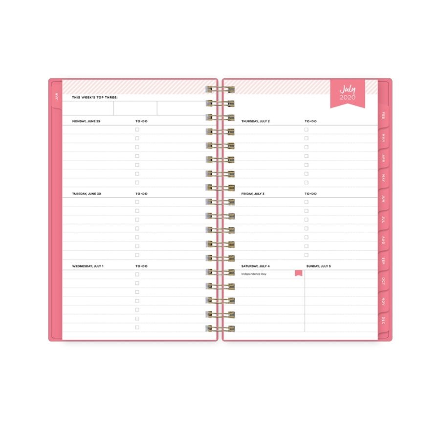 slide 3 of 4, Blue Sky Day Designer Academic Weekly/Monthly Planner, 3-5/8'' X 6-1/8'', Hollyhock, July 2020 To June 2021, 118312, 1 ct