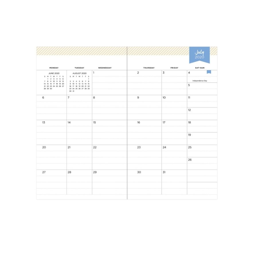 slide 3 of 3, Blue Sky Day Designer Academic Monthly Planner, 3-5/8'' X 6-1/8'', Starbright, July 2020 To June 2021, 118355, 1 ct