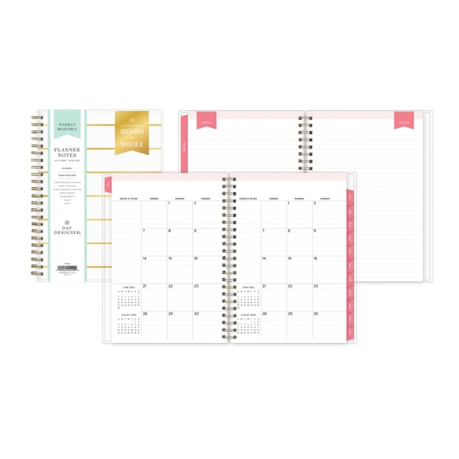 slide 2 of 5, Blue Sky Day Designer Weekly/Monthly Planner, 5-7/8'' X 8-5/8'', Skinny Stripe, July 2020 To June 2021, 120058, 1 ct